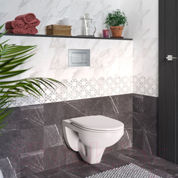 Изображение товара Унитаз подвесной с инсталляцией Damixa Jupiter DX77C1700SC + Berges АТОМ 410 040331 (с кнопкой)