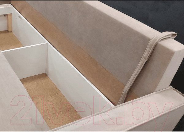 Изображение товара Диван угловой Комфорт-S Берта (велюр бежевый)