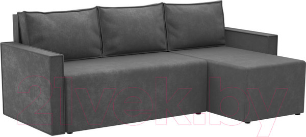 Изображение товара Диван угловой Комфорт-S Берта (велюр серый)