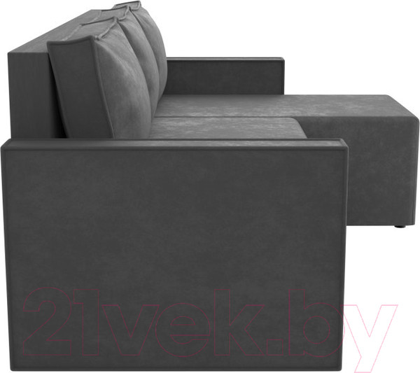 Изображение товара Диван угловой Комфорт-S Берта (велюр серый)