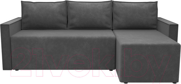 Изображение товара Диван угловой Комфорт-S Берта (велюр серый)
