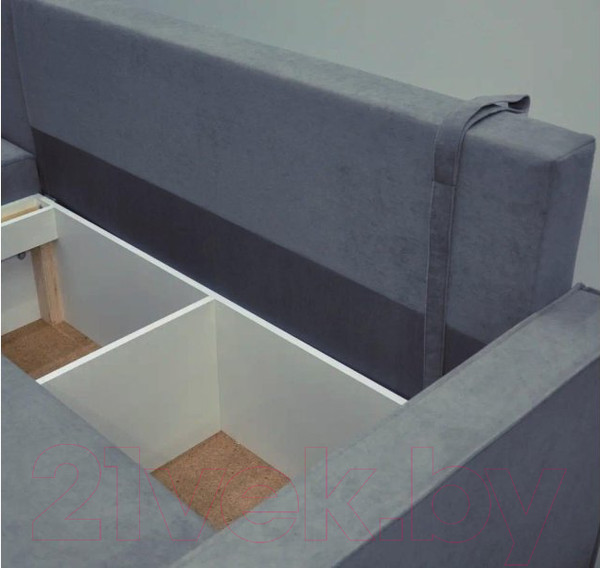 Изображение товара Диван угловой Комфорт-S Берта (велюр серый)