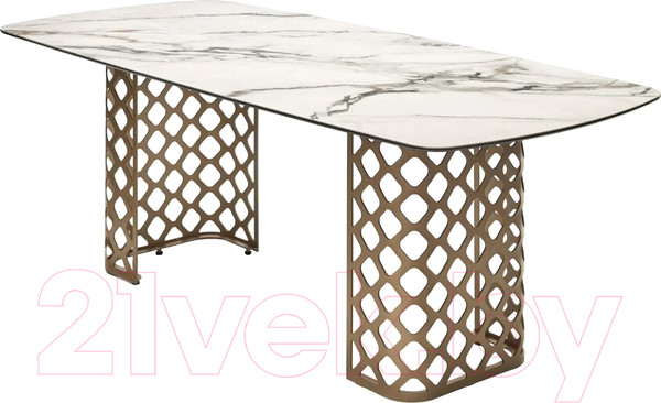 Изображение товара Обеденный стол M-City Chiavari 220 KL-188 / 614M05287 (контрастный мрамор матовый/шампань)