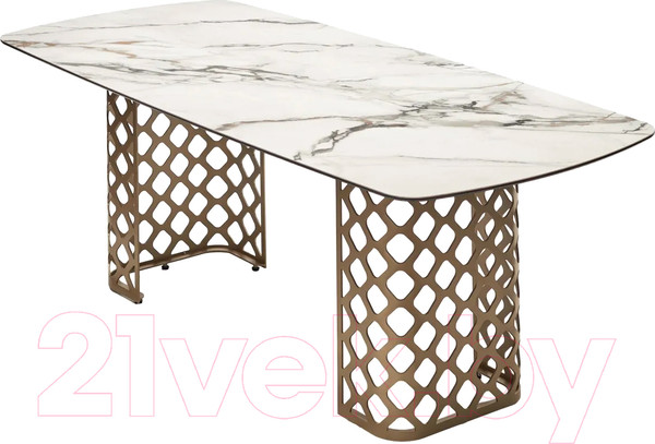 Изображение товара Обеденный стол M-City Chiavari 220 KL-188 / 614M05287 (контрастный мрамор матовый/шампань)