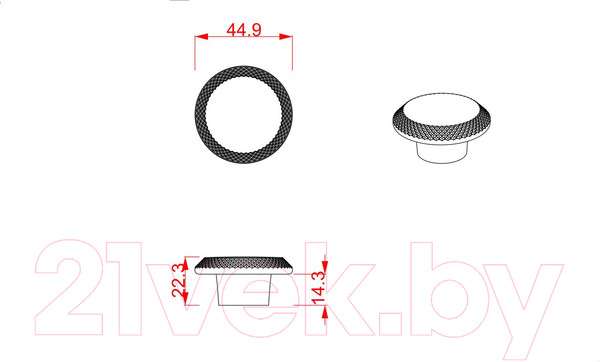 Изображение товара Ручка для мебели Cebi Nola A4102 002 PC27 (антрацит полимер)