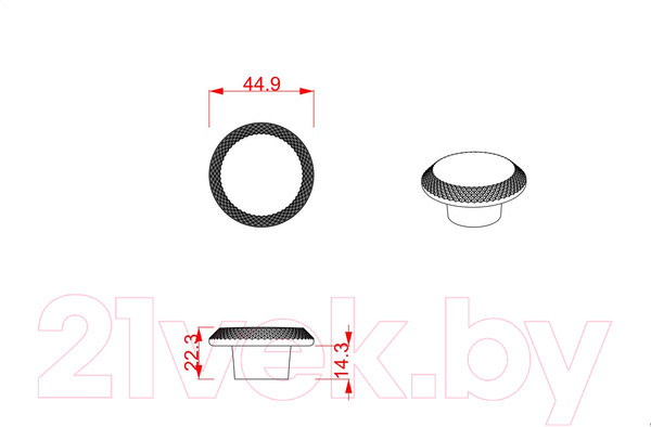 Изображение товара Ручка для мебели Cebi Nola A4102 003 PC27 (антрацит полимер)