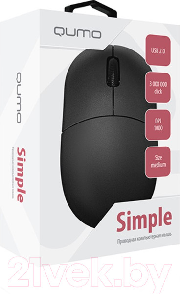Изображение товара Мышь Qumo Simple Office M92 / Q42231 (черный)