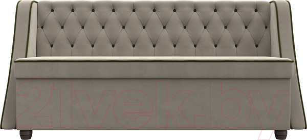 Изображение товара Скамья кухонная мягкая Лига Диванов Лофт / 112627 (микровельвет бежевый/зеленый)