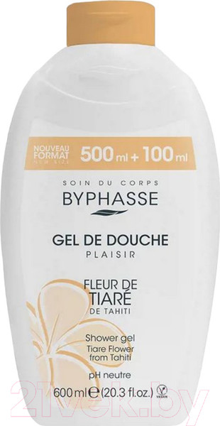 Изображение товара Гель для душа Byphasse Plaisir Цветы Тиаре (600мл)