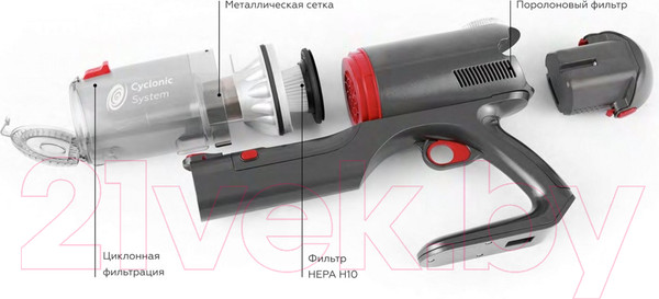 Изображение товара Вертикальный пылесос BQ VCA0102H (серый/синий)