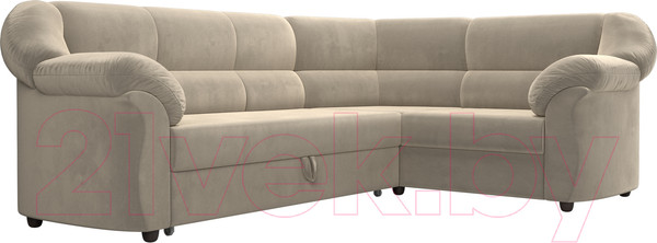 Изображение товара Диван угловой Лига Диванов Карнелла правый (микровельвет бежевый)