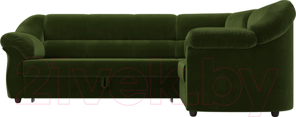 Изображение товара Диван угловой Лига Диванов Карнелла правый (микровельвет зеленый)