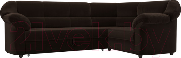 Изображение товара Диван угловой Лига Диванов Карнелла правый (микровельвет коричневый)