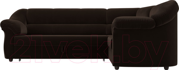 Изображение товара Диван угловой Лига Диванов Карнелла правый (микровельвет коричневый)