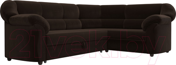 Изображение товара Диван угловой Лига Диванов Карнелла правый (микровельвет коричневый)