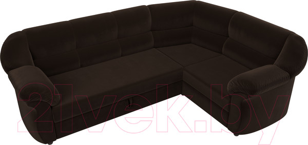Изображение товара Диван угловой Лига Диванов Карнелла правый (микровельвет коричневый)