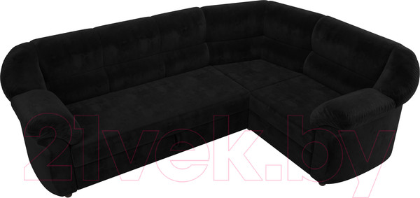 Изображение товара Диван угловой Лига Диванов Карнелла правый (велюр черный)