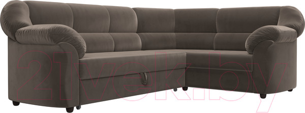 Изображение товара Диван угловой Лига Диванов Карнелла правый (велюр коричневый)