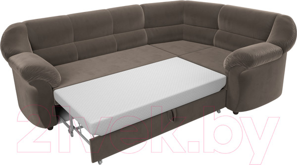 Изображение товара Диван угловой Лига Диванов Карнелла правый (велюр коричневый)