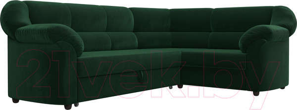 Изображение товара Диван угловой Лига Диванов Карнелла правый (велюр зеленый)