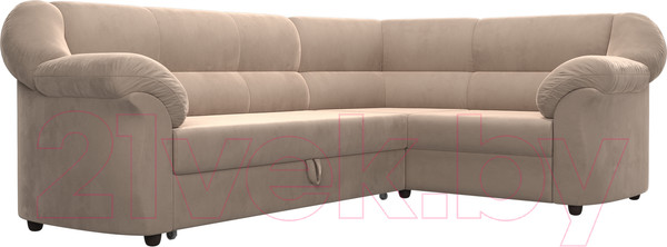 Изображение товара Диван угловой Лига Диванов Карнелла правый (велюр бежевый)