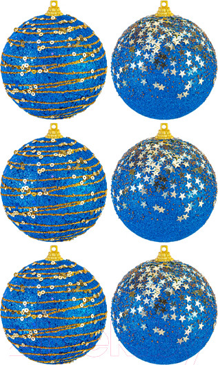 Изображение товара Набор шаров новогодних Elan Gallery 970102 (золото/синий)