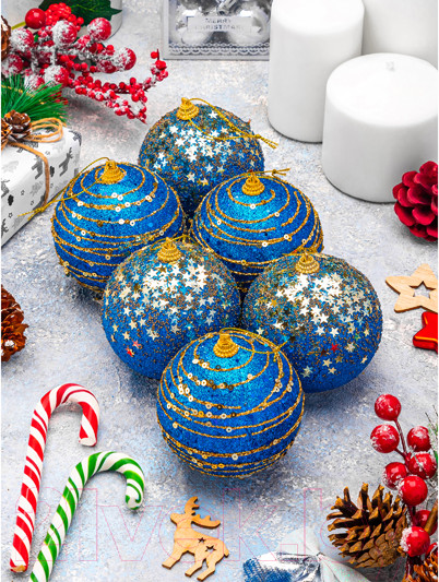 Изображение товара Набор шаров новогодних Elan Gallery 970102 (золото/синий)