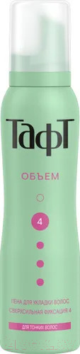 Изображение товара Пенка для укладки волос Тафт Объем. Три погоды сверхсильная фиксация (150мл)