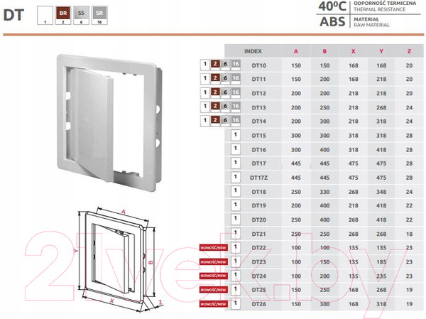 Изображение товара Люк ревизионный Awenta DT14SS (20x30, серебристый)