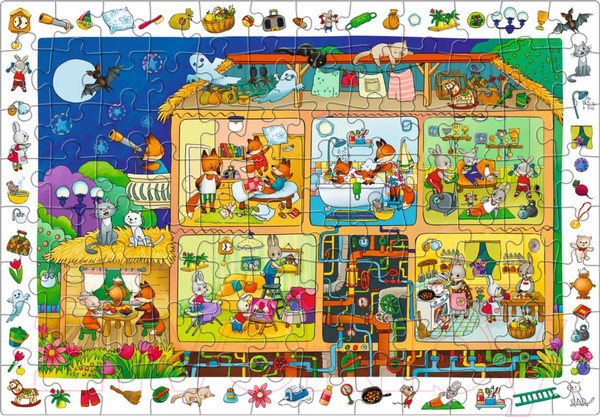 Изображение товара Пазл Айрис-пресс IQ с развивающей игрой. Милый домик (80эл)