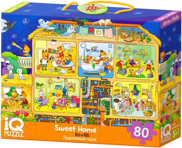 Изображение товара Пазл Айрис-пресс IQ с развивающей игрой. Милый домик (80эл)