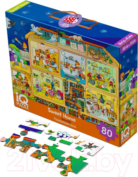 Изображение товара Пазл Айрис-пресс IQ с развивающей игрой. Милый домик (80эл)