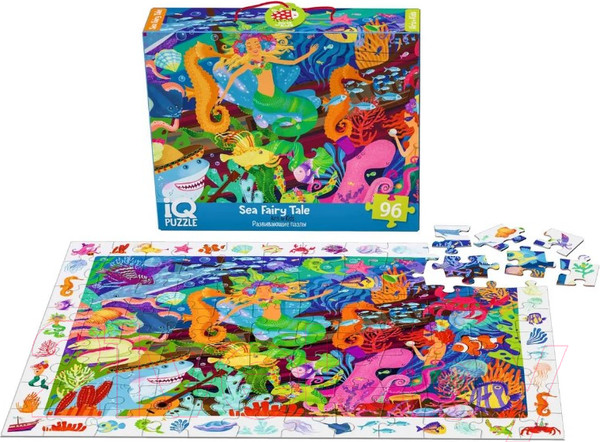 Изображение товара Пазл Айрис-пресс IQ с развивающей игрой. Морская сказка (96эл)
