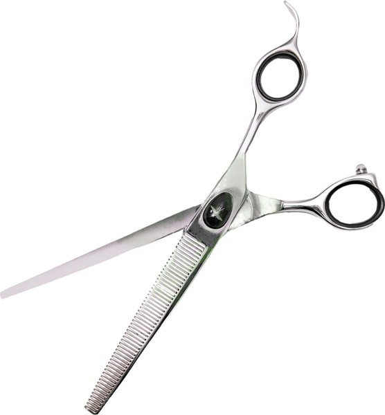 Изображение товара Ножницы для стрижки животных GRODO Silk Slice 7 56T / 20B756 (филировочные с большим черным винтом)