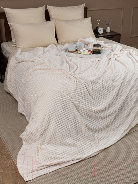 Изображение товара Плед TexRepublic Deco Кубики Фланель 150x200 / 93254 (молочный)