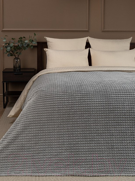 Изображение товара Плед TexRepublic Deco Кубики Фланель 150x200 / 93323 (серый)