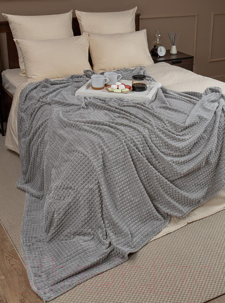 Изображение товара Плед TexRepublic Deco Кубики Фланель 150x200 / 93323 (серый)