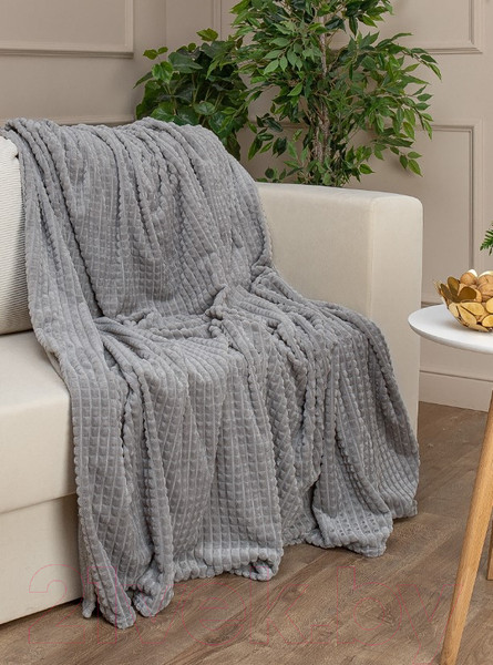Изображение товара Плед TexRepublic Deco Кубики Фланель 150x200 / 93323 (серый)