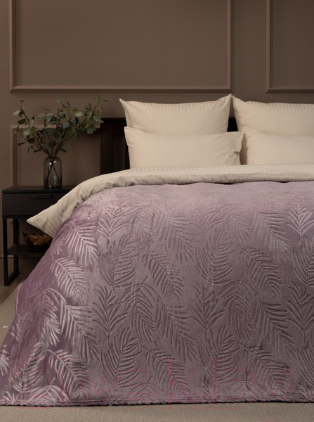 Изображение товара Плед TexRepublic Elite Листья Фланель 1.5 / 93357 (сиреневый)