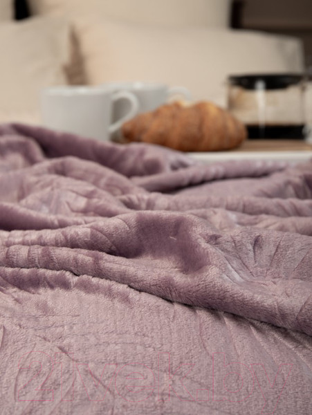 Изображение товара Плед TexRepublic Elite Листья Фланель 1.5 / 93357 (сиреневый)