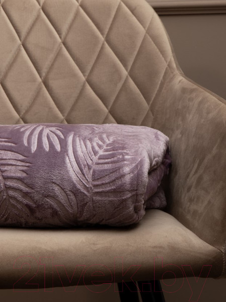 Изображение товара Плед TexRepublic Elite Листья Фланель 1.5 / 93357 (сиреневый)