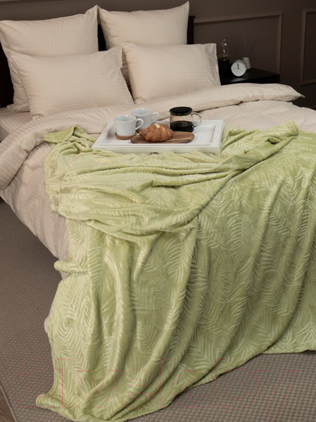 Изображение товара Плед TexRepublic Elite Листья Фланель 1.5 / 93369 (зеленый)