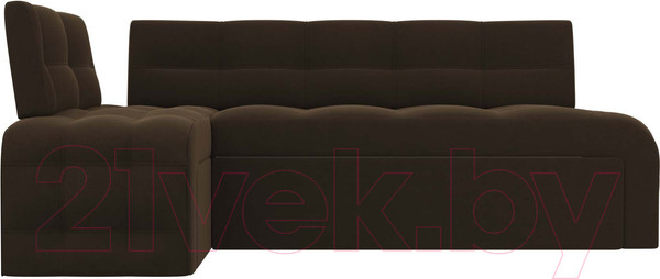 Изображение товара Уголок кухонный мягкий Лига Диванов Люксор левый / 28603L (микровельвет коричневый)