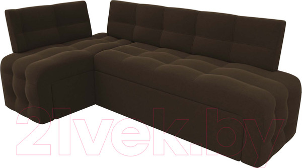Изображение товара Уголок кухонный мягкий Лига Диванов Люксор левый / 28603L (микровельвет коричневый)