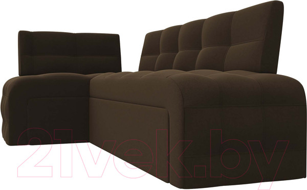 Изображение товара Уголок кухонный мягкий Лига Диванов Люксор левый / 28603L (микровельвет коричневый)