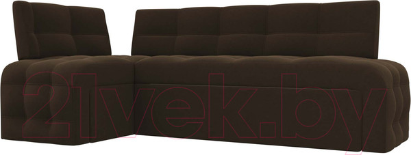 Изображение товара Уголок кухонный мягкий Лига Диванов Люксор левый / 28603L (микровельвет коричневый)