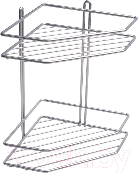 Изображение товара Полка для ванной AKS Classic угловая 2-ярусная (серебристый)