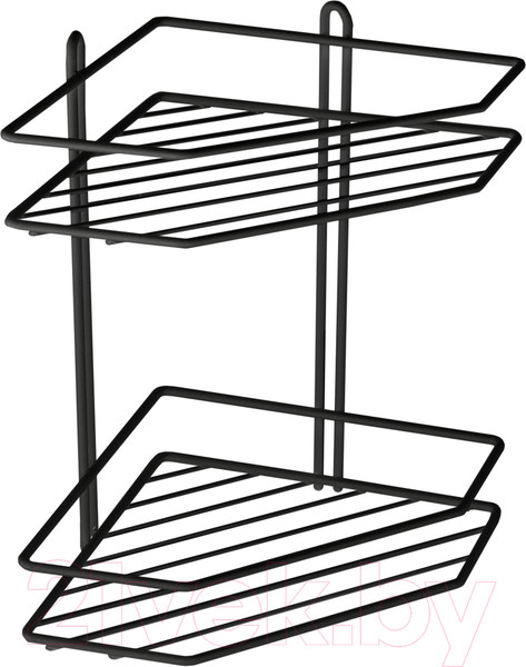 Изображение товара Полка для ванной AKS Classic угловая 2-ярусная (черный)