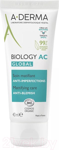Изображение товара Крем для лица A-Derma Biology Ac Global для комплексного ухода за проблемной кожей (40мл)