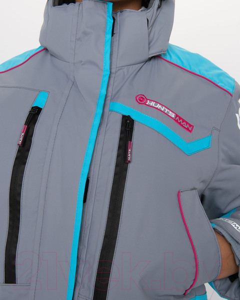 Изображение товара Костюм для охоты и рыбалки Huntsman Siberia зима Lady серый/голубой (р-р 48-50/170-176)